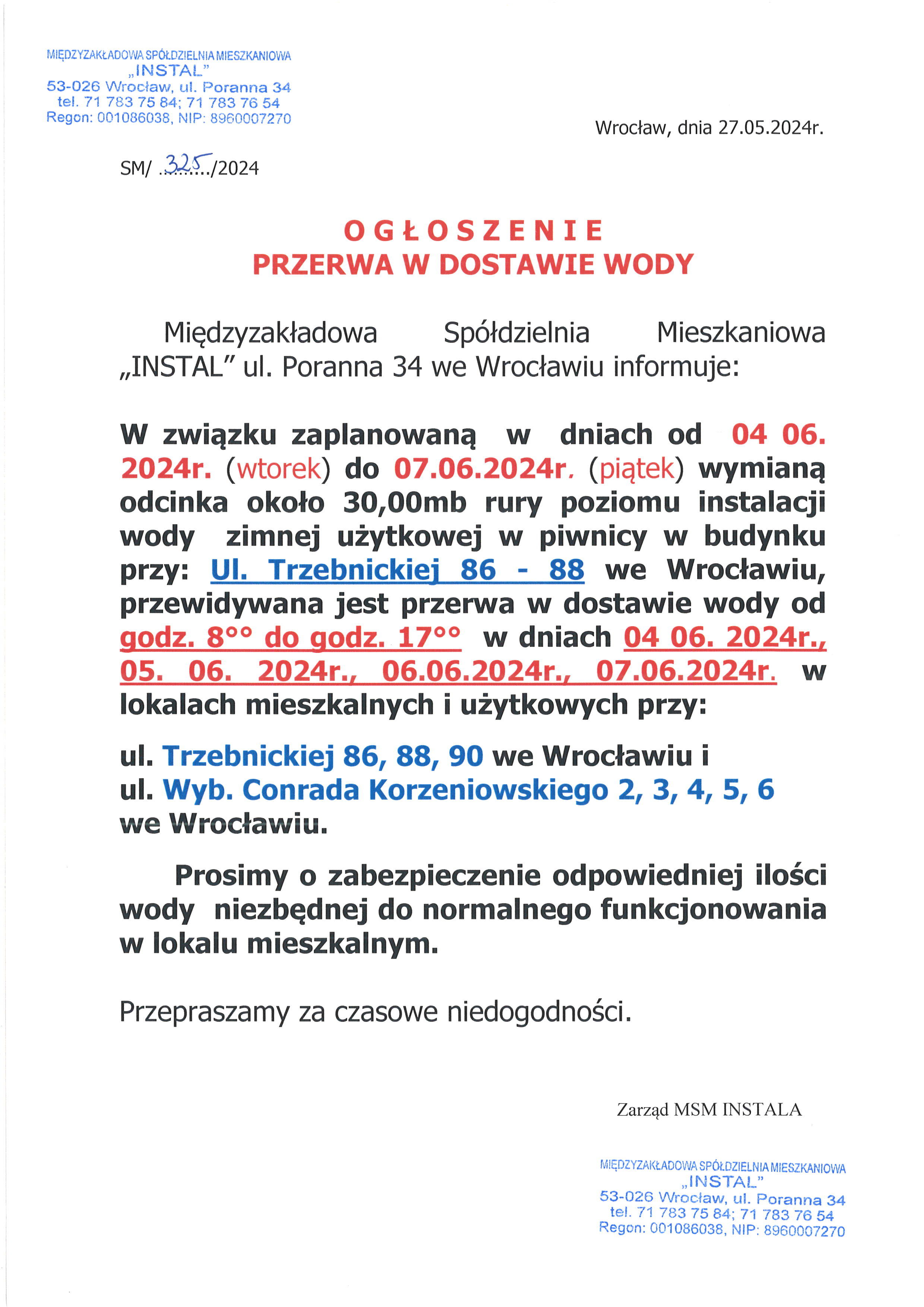 Ogłoszenie T C 27 04 2024