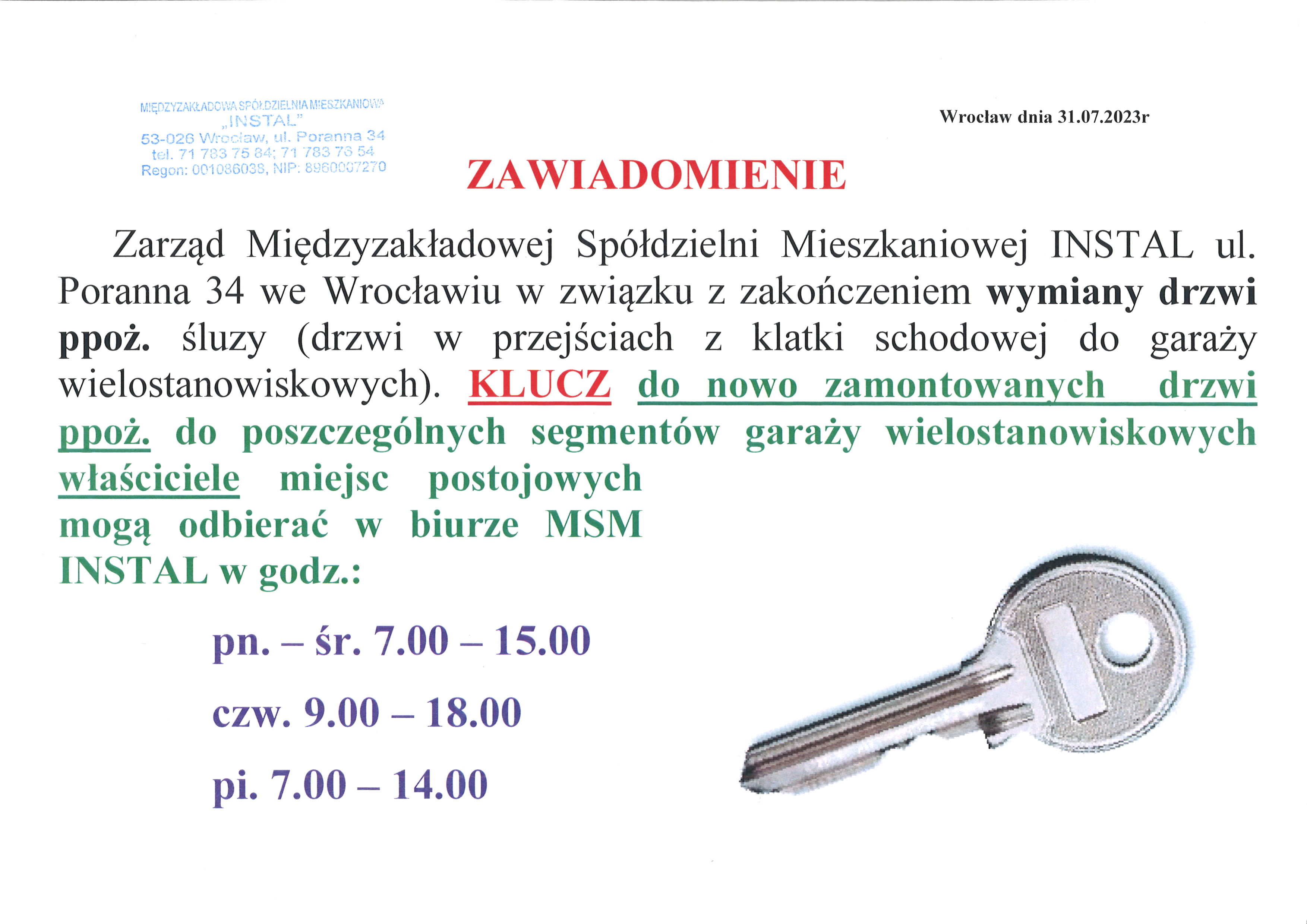 informacja os. Skarbowców